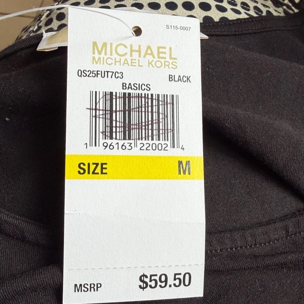 Michael Kors shirt, cold shoulder, Black, sz M, 19” PTP, 25” L